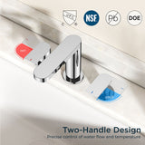FORIOUS Bathroom Faucets 3 Hole Chrome, 8 Inch Widespread Bathroom Sink Faucet with Pop-up Drain and cUPC Supply Lines for Basin, Vanity, Laundry Room and Restroom