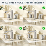 FORIOUS 3 Hole Sink Bathroom Faucet for Vanity with Metal Pop Up Drain, 8 Inch Widespread Bathroom Faucets 2-Handle, Elegant Mordern Waterfall Design