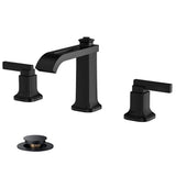 FORIOUS 3 Hole Sink Bathroom Faucet for Vanity with Metal Pop Up Drain, 8 Inch Widespread Bathroom Faucets 2-Handle, Elegant Mordern Waterfall Design