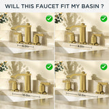 FORIOUS 3 Hole Sink Bathroom Faucet for Vanity with Metal Pop Up Drain, 8 Inch Widespread Bathroom Faucets 2-Handle, Elegant Mordern Waterfall Design
