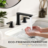 FORIOUSBathroom Faucet 3 Hole, Two Handle 8 Inch Widespread Bathroom Sink Faucet 3 Hole with Metal Pop-up Drain, cUPC Supply Lines and Water Saving Aerator for Vanity, or Commercial FB-03134