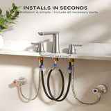FORIOUSBathroom Faucet 3 Hole, Two Handle 8 Inch Widespread Bathroom Sink Faucet 3 Hole with Metal Pop-up Drain, cUPC Supply Lines and Water Saving Aerator for Vanity, or Commercial FB-03134