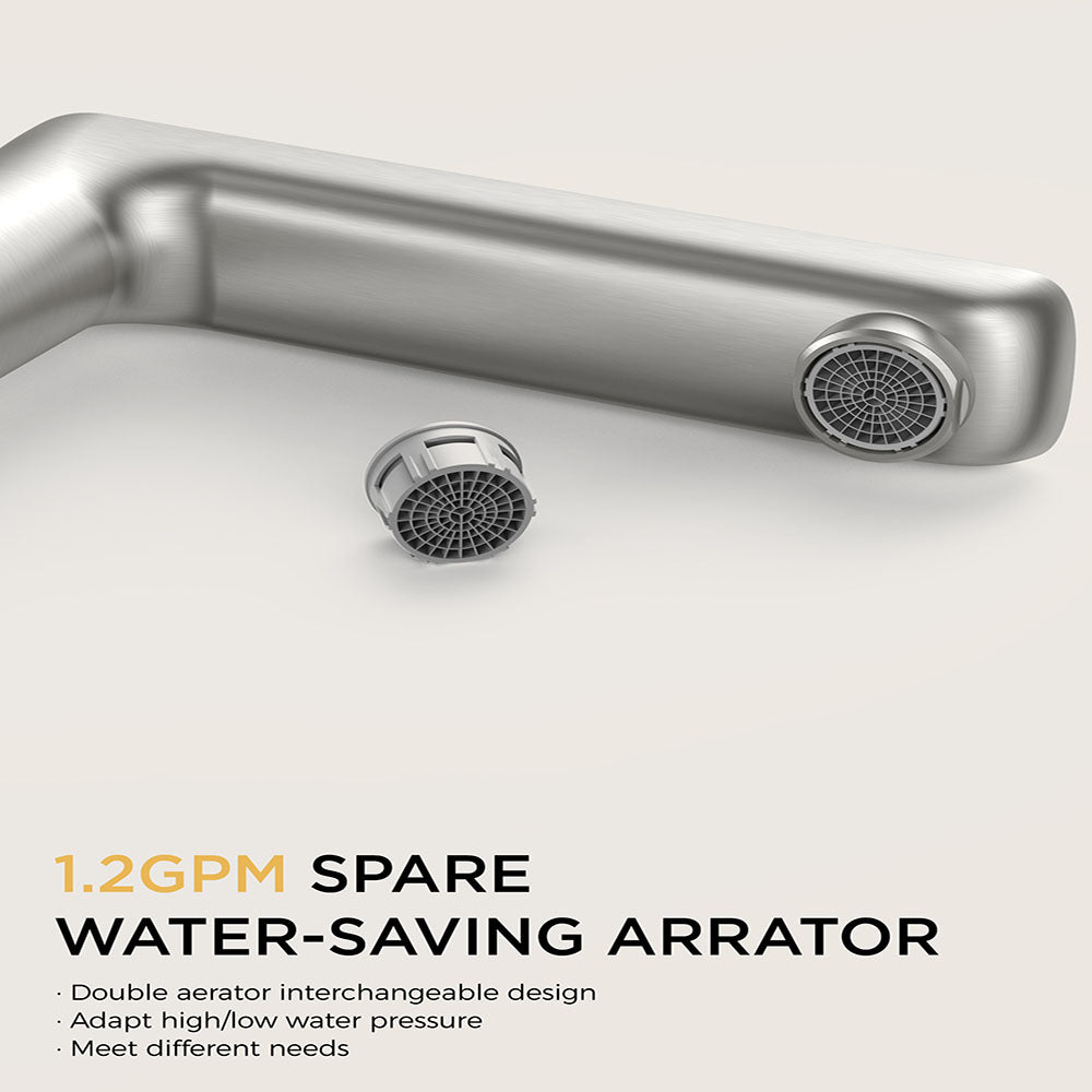 FORIOUSBathroom Faucet 3 Hole, Two Handle 8 Inch Widespread Bathroom Sink Faucet 3 Hole with Metal Pop-up Drain, cUPC Supply Lines and Water Saving Aerator for Vanity, or Commercial FB-03134