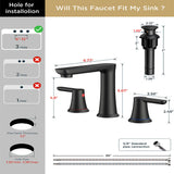 FORIOUSBathroom Faucet 3 Hole, Two Handle 8 Inch Widespread Bathroom Sink Faucet 3 Hole with Metal Pop-up Drain, cUPC Supply Lines and Water Saving Aerator for Vanity, or Commercial FB-03134