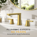 FORIOUSBathroom Faucet 3 Hole, Two Handle 8 Inch Widespread Bathroom Sink Faucet 3 Hole with Metal Pop-up Drain, cUPC Supply Lines and Water Saving Aerator for Vanity, or Commercial FB-03134