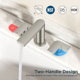 FORIOUS Chrome Bathroom Faucets 3 Hole, 8 Inch Widespread Bathroom Sink Faucet with Pop-up Drain and Cupc Supply Lines, 2-Handle for Vanity, Hotel