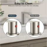 FORIOUS Chrome Bathroom Faucets 3 Hole, 8 Inch Widespread Bathroom Sink Faucet with Pop-up Drain and Cupc Supply Lines, 2-Handle for Vanity, Hotel