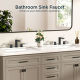 FORIOUS Chrome Bathroom Faucets 3 Hole, 8 Inch Widespread Bathroom Sink Faucet with Pop-up Drain and Cupc Supply Lines, 2-Handle for Vanity, Hotel