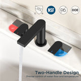 FORIOUS Chrome Bathroom Faucets 3 Hole, 8 Inch Widespread Bathroom Sink Faucet with Pop-up Drain and Cupc Supply Lines, 2-Handle for Vanity, Hotel