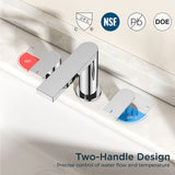 FORIOUS Chrome Bathroom Faucets 3 Hole, 8 Inch Widespread Bathroom Sink Faucet with Pop-up Drain and Cupc Supply Lines, 2-Handle for Vanity, Hotel