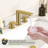 FORIOUS Chrome Bathroom Faucets 3 Hole, 8 Inch Widespread Bathroom Sink Faucet with Pop-up Drain and Cupc Supply Lines, 2-Handle for Vanity, Hotel