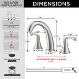 FORIOUS Black Bathroom Faucet 3 Hole, Widespread Bathroom Sink Faucet 8 Inch with Pop Up Drain and CUPC Supply Hose, 2 Handle for Vanity Rv Commercial Lavatory Restroom
