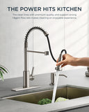 FORIOUS Kitchen Faucets, Brushed Nickel Kitchen Sink Faucet with Pull Down Sprayer, Commercial Kitchen Faucet Stainless Steel, Classic Single Handle Pull Out Sink Faucets for RV Laundry Utility Room