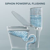 Forious Max 12" Rough-In  White  One Piece Toilet Dual Flush Toilet with Soft Closing Seat