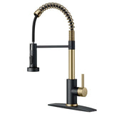 FORIOUS Kitchen Faucet with Pull Down Sprayer 1 or 3 Hole for Farmhouse with soap dispenser，led light