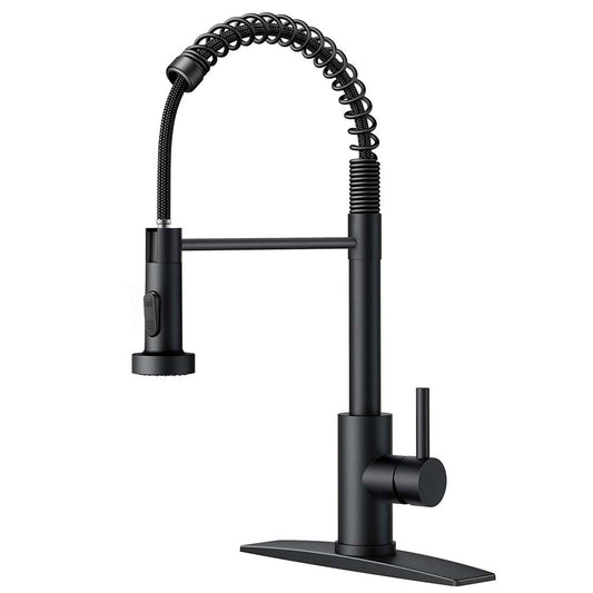 FORIOUS Kitchen Faucet with Pull Down Sprayer 1 or 3 Hole for Farmhouse with soap dispenser，led light