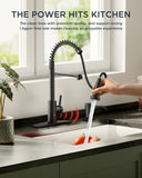 FORIOUS Kitchen Faucet with Pull Down Sprayer 1 or 3 Hole for Farmhouse with soap dispenser，led light