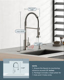 FORIOUS Kitchen Faucet with Pull Down Sprayer 1 or 3 Hole for Farmhouse with soap dispenser，led light