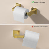 FORIOUS Toilet Paper Holder and Towel Ring Set, Pivoting Toilet Paper Holder Wall Mount, Sus304 Stainless Steel Bathroom Tissue Holder, Modern Bathroom Hardware Set