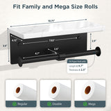 FORIOUS  Double Toilet Paper Holder with Shelf, Wall Mount Tissue Roll Holder for Bathroom, Washroom, 304 Stainless Steel Commercial Toilet Tissue Dispensers with Phone Shelf, Brushed Nickel FF11124B