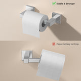 FORIOUS Toilet Paper Holder and Towel Ring Set, Pivoting Toilet Paper Holder Wall Mount, Sus304 Stainless Steel Bathroom Tissue Holder, Modern Bathroom Hardware Set