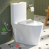 Forious Max 12" Rough-In  White  One Piece Toilet Dual Flush Toilet with Soft Closing Seat