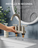 FORIOUS  Bathroom Faucet 2 Hole, 4 Inch Centerset Bathroom Faucet  wtih Metal Pop Up Dain and CUPC Supply Line, 2 Handle  Sink Faucet Bathroom, Bathroom Faucet 3 Hole/2 Hole