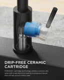 FORIOUS WELS Kitchen Tap, Kitchen Taps Mixer for Sink with Spout Swivels 360° Single Handle Two Spray Function, Pull Out Flexible Hose, Matte Black