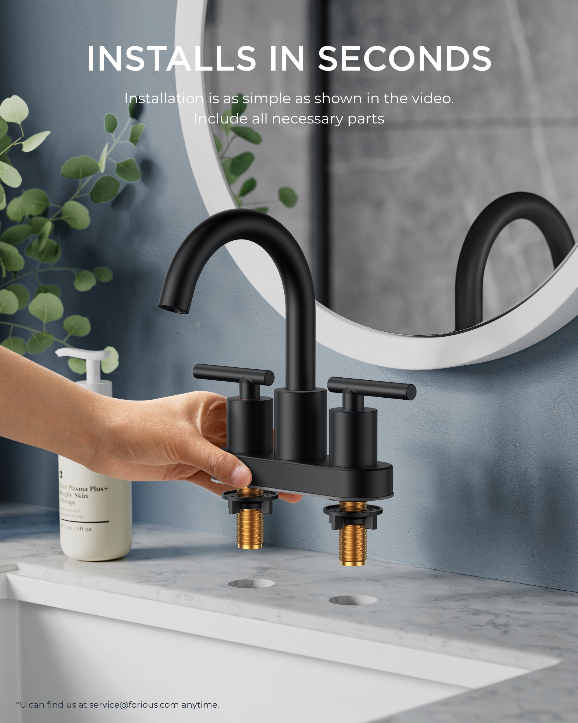 FORIOUS  Bathroom Faucet 2 Hole, 4 Inch Centerset Bathroom Faucet  wtih Metal Pop Up Dain and CUPC Supply Line, 2 Handle  Sink Faucet Bathroom, Bathroom Faucet 3 Hole/2 Hole