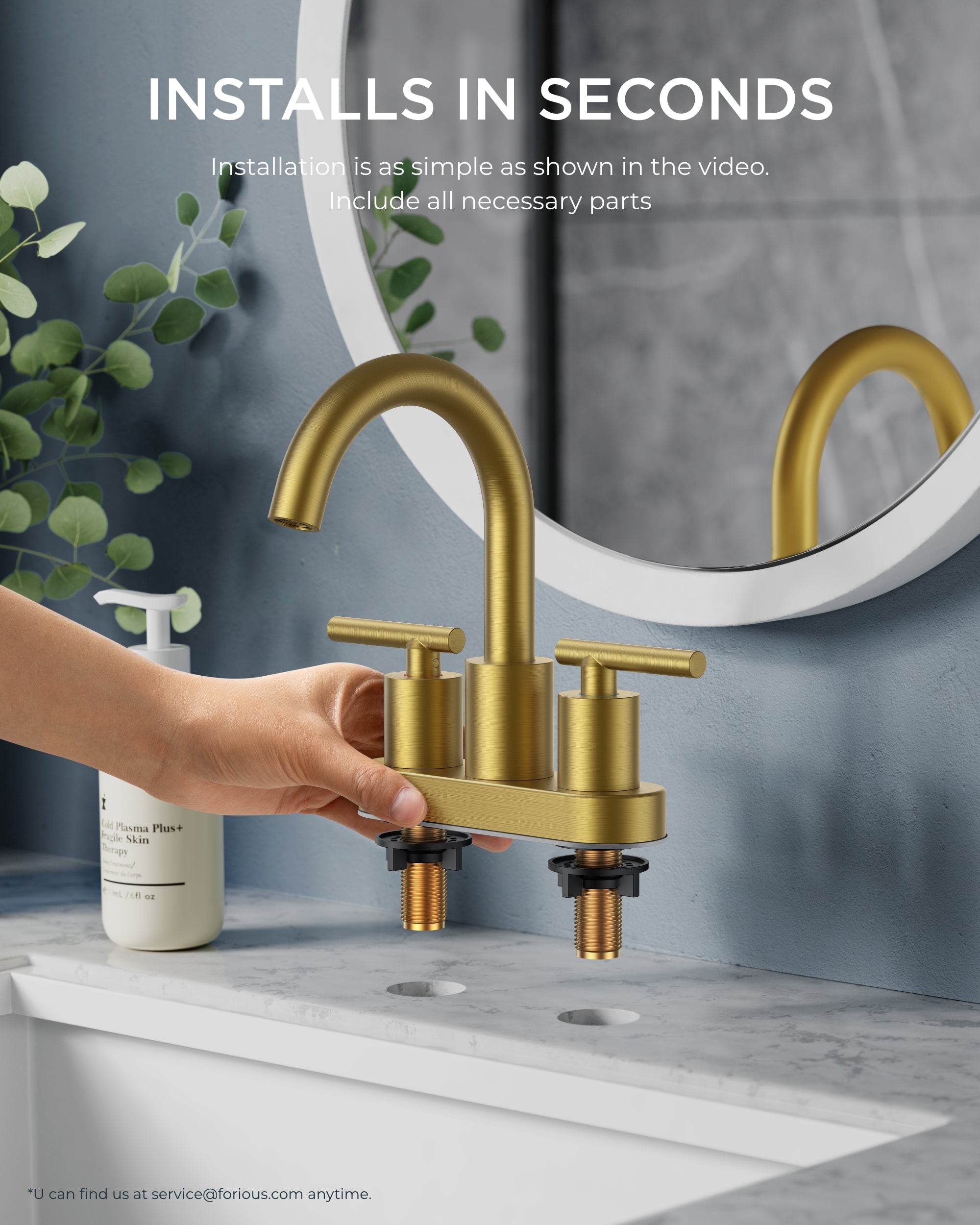 FORIOUS  Bathroom Faucet 2 Hole, 4 Inch Centerset Bathroom Faucet  wtih Metal Pop Up Dain and CUPC Supply Line, 2 Handle  Sink Faucet Bathroom, Bathroom Faucet 3 Hole/2 Hole