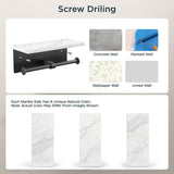 FORIOUS  Double Toilet Paper Holder with Shelf, Wall Mount Tissue Roll Holder for Bathroom, Washroom, 304 Stainless Steel Commercial Toilet Tissue Dispensers with Phone Shelf, Brushed Nickel FF11124B