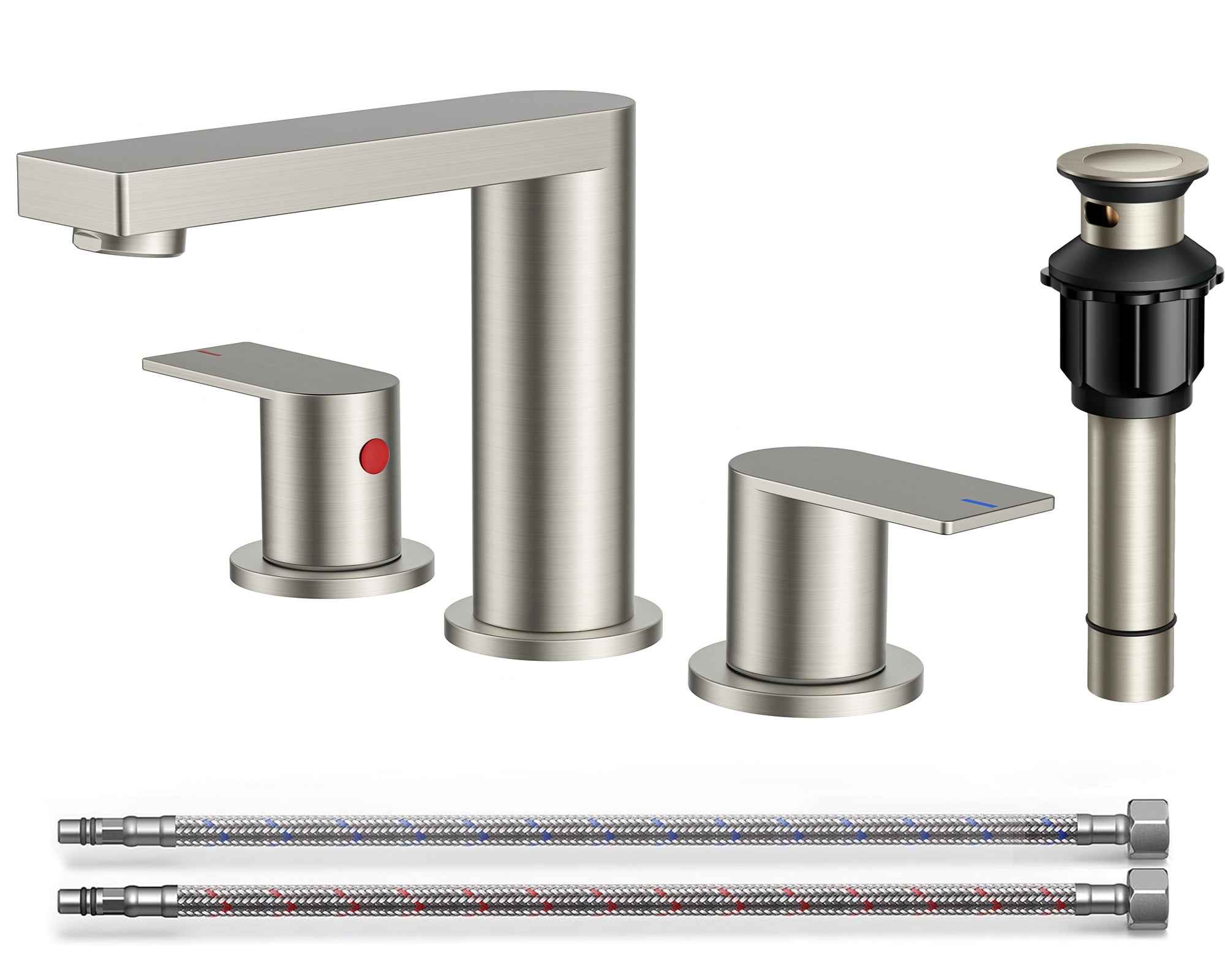 FORIOUS 8 Inch Bathroom Faucet 3 Hole, 2 Handles for Vanity ORB| 2 Handles Bathroom Sink Faucet with Pop-up Drain and 24" cUPC Lines, Fits 6-12 Inch 3 Hole Install, for RV Laundry Sink