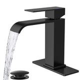FORIOUS Single Handle Bathroom Faucet 1 Hole Vanity Faucets Matte Black