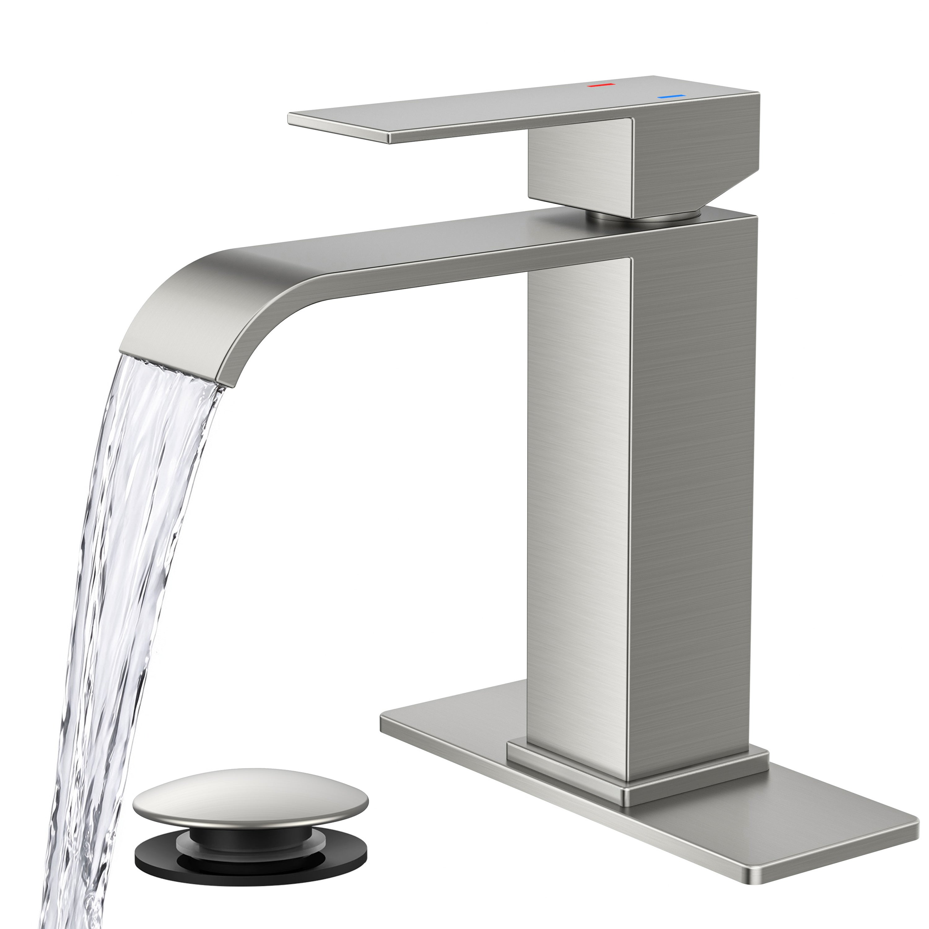FORIOUS Single Handle Bathroom Faucet 1 Hole Vanity Faucets Matte Black