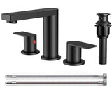 FORIOUS 8 Inch Bathroom Faucet 3 Hole, 2 Handles for Vanity ORB| 2 Handles Bathroom Sink Faucet with Pop-up Drain and 24" cUPC Lines, Fits 6-12 Inch 3 Hole Install, for RV Laundry Sink