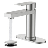 FORIOUS Bathroom Faucet 1 Hole, Single Handle Vanity Faucet Matte Black