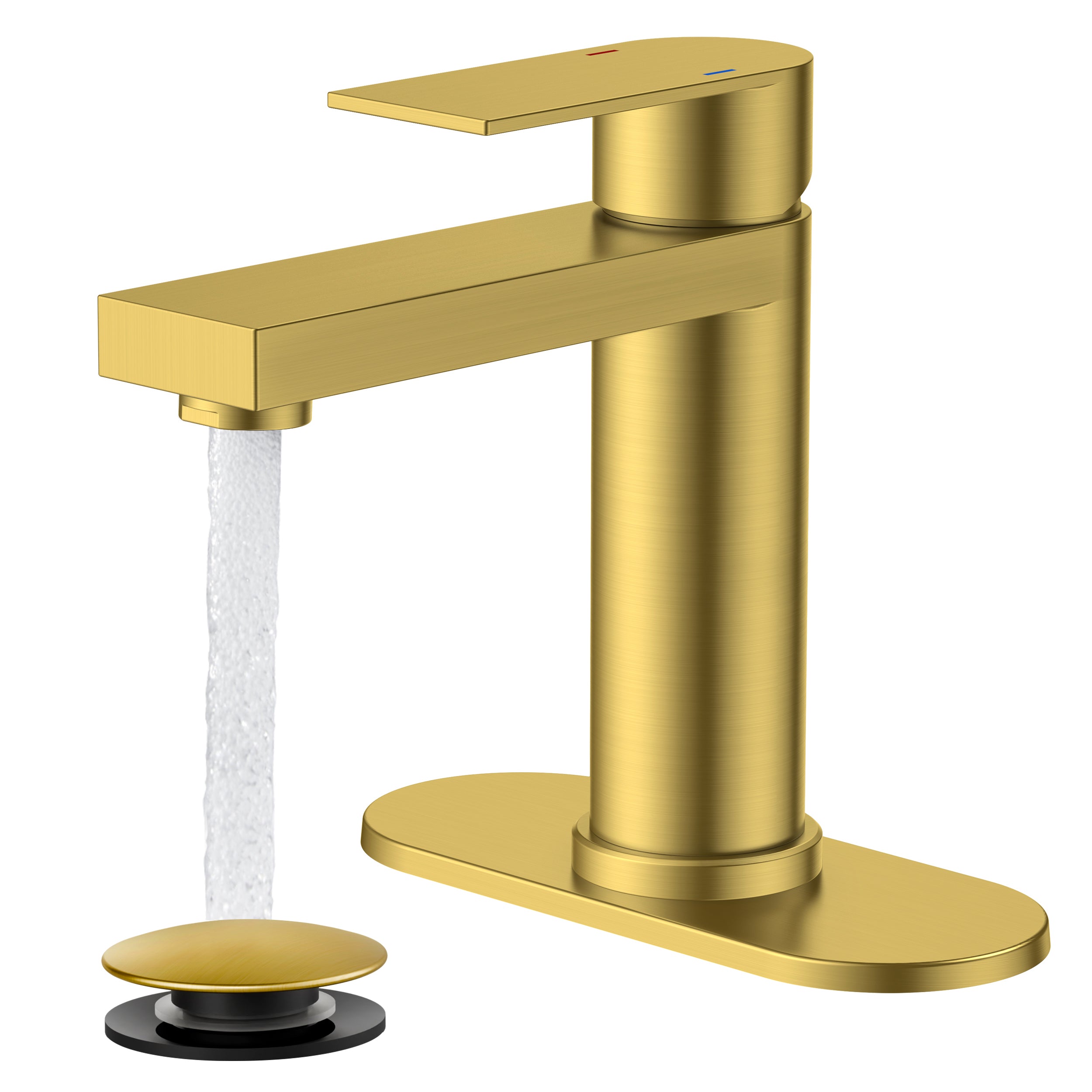 FORIOUS Bathroom Faucet 1 Hole, Single Handle Vanity Faucet Matte Black