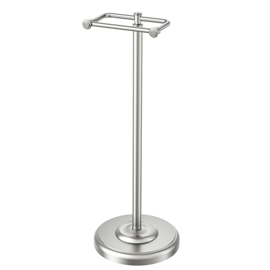 FORIOUS Toilet Paper Holder Stand, SUS304 Stainless Steel Vintage Bathroom Roll Tissue Holder Free Standing with 4.1LBS Heavy Weighted Base Anti-Tipping, Fits Mega Rolls
