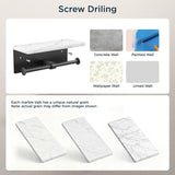 FORIOUS  Double Toilet Paper Holder with Shelf, Wall Mount Tissue Roll Holder for Bathroom, Washroom, 304 Stainless Steel Commercial Toilet Tissue Dispensers with Phone Shelf, Brushed Nickel FF11124B