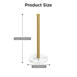 FORIOUS Paper Towel Holder Countertop, Weighted Marble Base, Brushed Gold