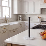 FORIOUS Paper Towel Holder Countertop, Weighted Marble Base, Brushed Gold