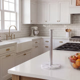 FORIOUS Paper Towel Holder Countertop, Weighted Marble Base, Brushed Gold