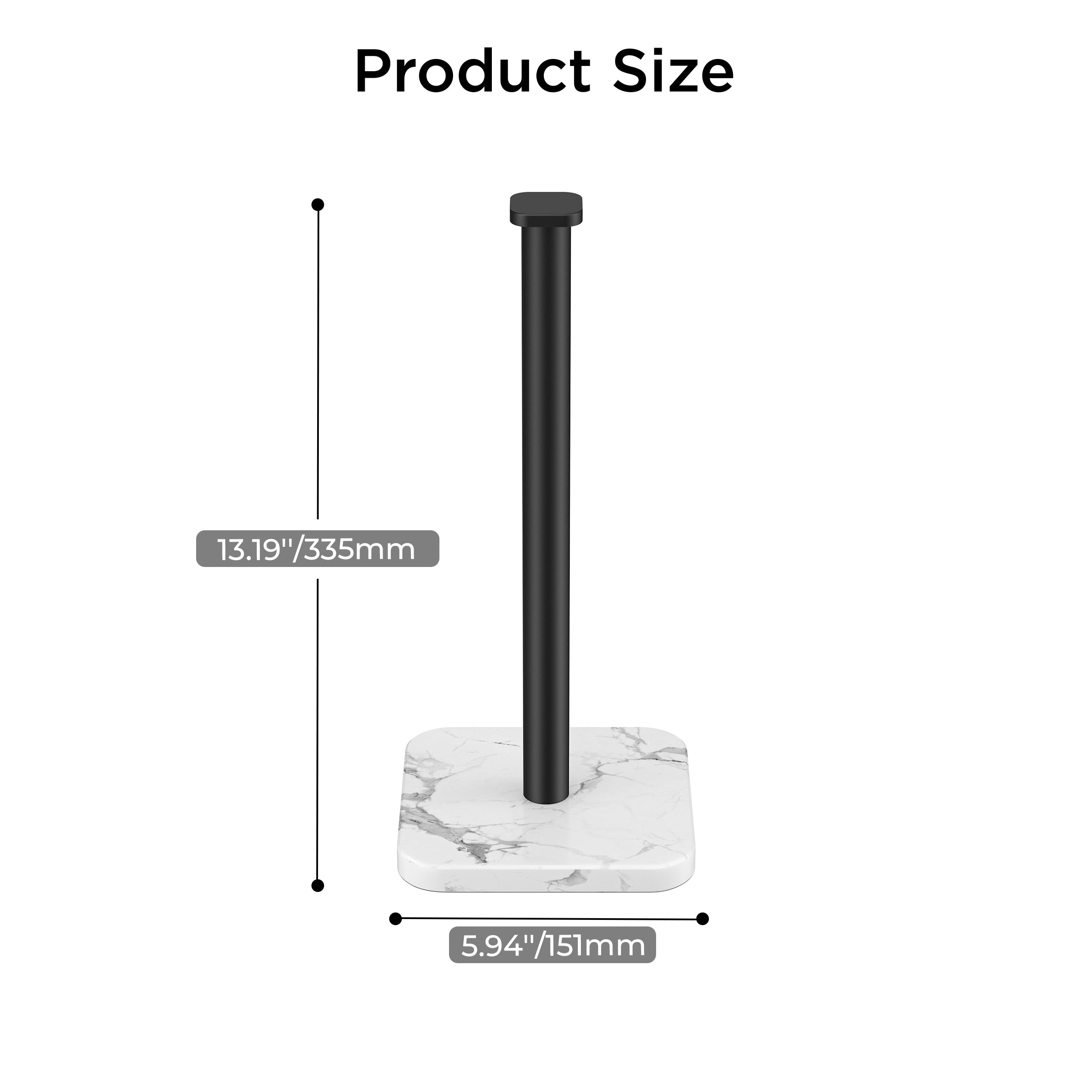 FORIOUS Gold Paper Towel Holder Countertop,1.73 lb Heavy Square Marble Base