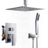Forious Max     Gold Chrome 8 inch Bathroom Wall Mounted Rainfall Shower Head System with Faucet