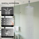 Forious Max     Gold Chrome 8 inch Bathroom Wall Mounted Rainfall Shower Head System with Faucet