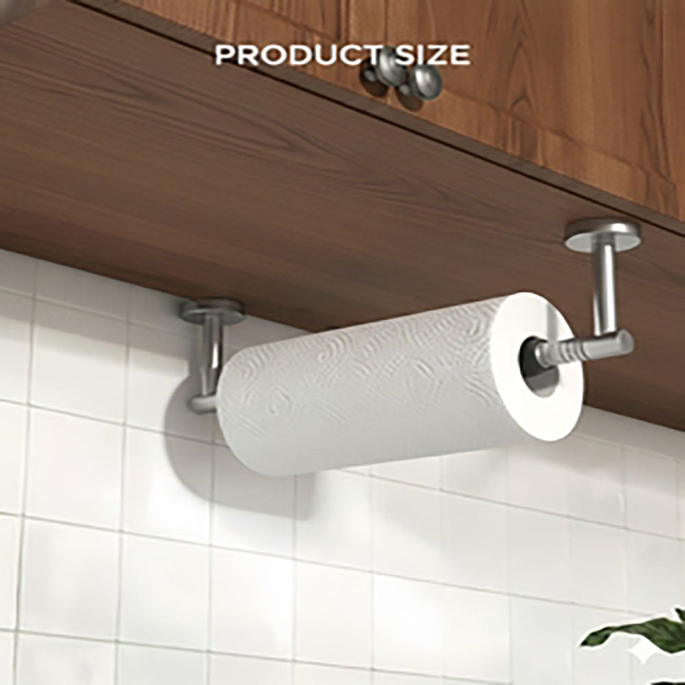 FORIOUS Paper Towel Holder Under Cabinet, SUS304 Wall Mounted Commercial Paper Towel Holder, One-Handed Tear Hanging Paper Roll Holder with Ratchet Mechanism for Kitchen Bathroom (Brushed Gold)