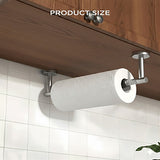 FORIOUS Paper Towel Holder Under Cabinet, SUS304 Wall Mounted Commercial Paper Towel Holder, One-Handed Tear Hanging Paper Roll Holder with Ratchet Mechanism for Kitchen Bathroom (Brushed Gold)