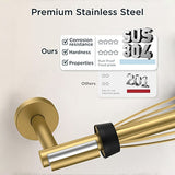 FORIOUS Paper Towel Holder Under Cabinet, SUS304 Wall Mounted Commercial Paper Towel Holder, One-Handed Tear Hanging Paper Roll Holder with Ratchet Mechanism for Kitchen Bathroom (Brushed Gold)