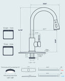 FORIOUS Gold Kitchen Faucet with Pull Down Sprayer, High Arc Single Handle Classic Stainless Steel Sink Faucet 1 or 3 Hole, Suitable for Farmhouse Camper Laundry Rv Bar
