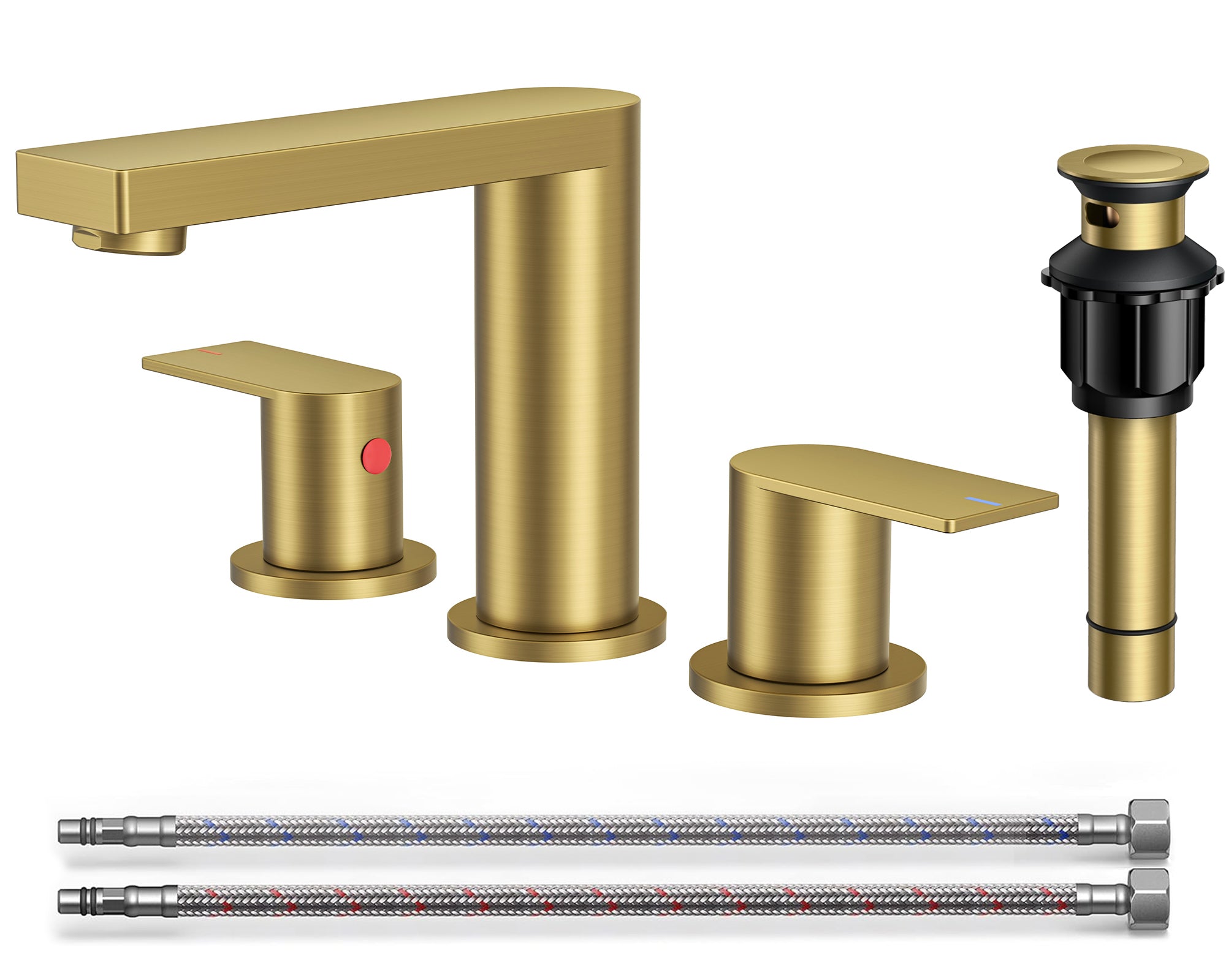 FORIOUS 8 Inch Bathroom Faucet 3 Hole, 2 Handles for Vanity ORB| 2 Handles Bathroom Sink Faucet with Pop-up Drain and 24" cUPC Lines, Fits 6-12 Inch 3 Hole Install, for RV Laundry Sink